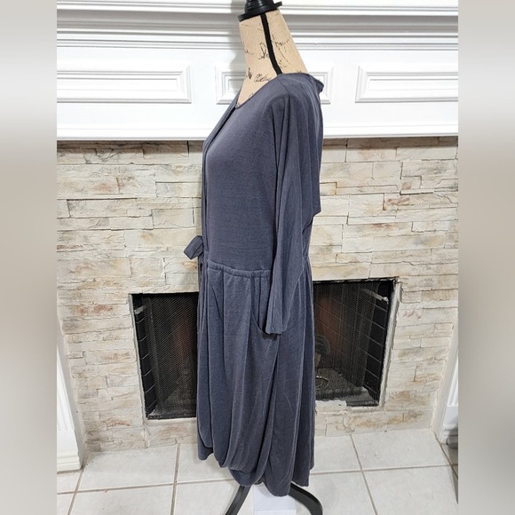 Free People‎ Boho Grey Dress Lagenlook Oversized Women's XS has pockets - Picture 2 of 8